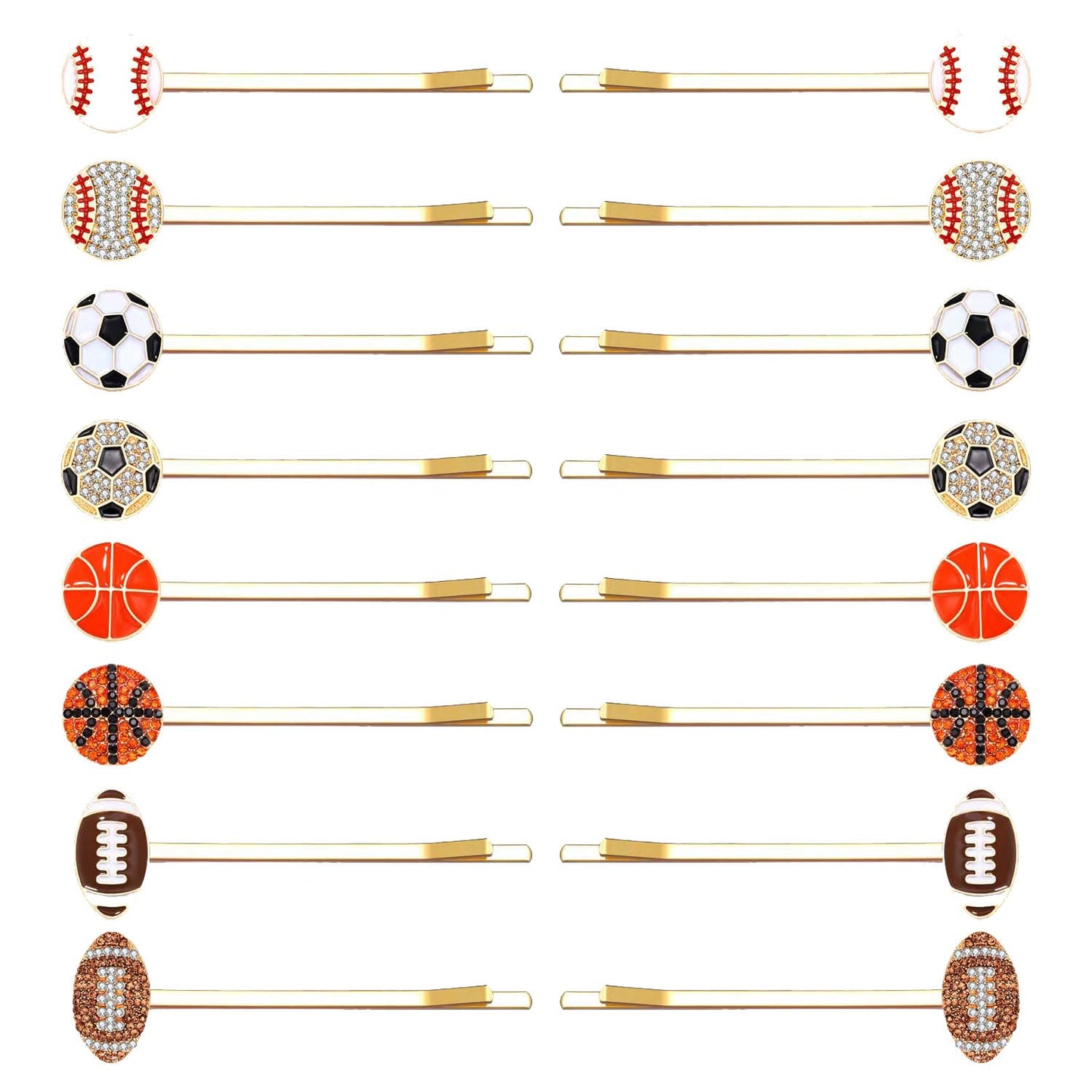 6/8 Pairs Game Day Hair Clips for Women Football Baseball Hairpins Basketball Soccer Hair Clips Football Baseball Mom Accessories Game Day Hair Accessory Party Favor Gifts