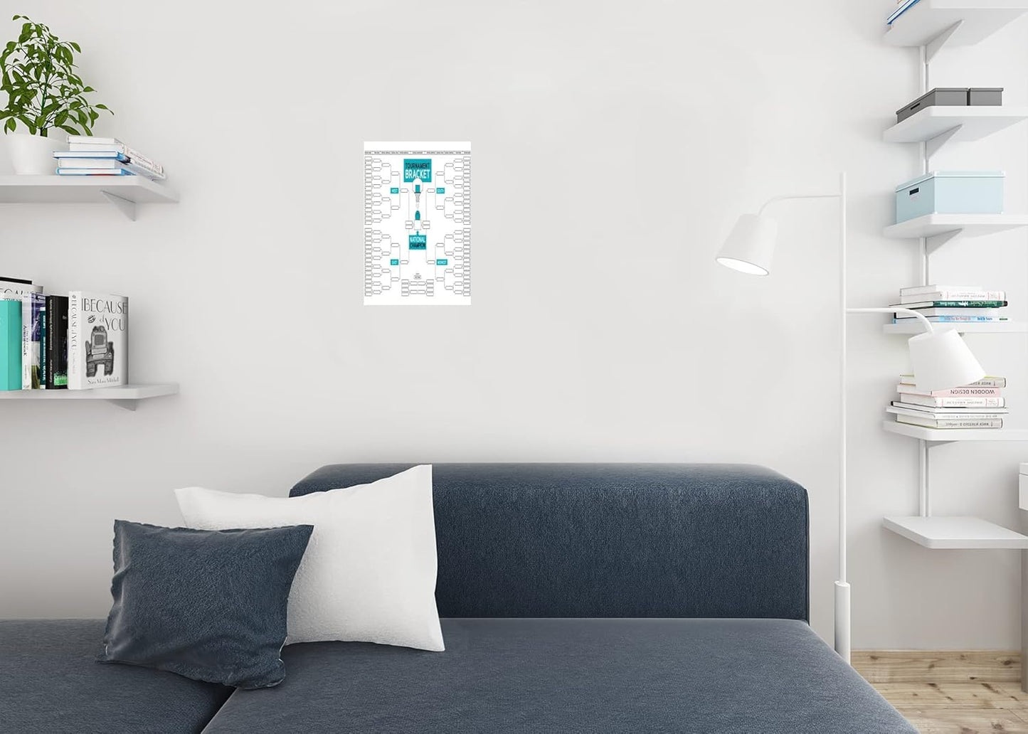 2024 2025 Mens Basketball Tournament Bracket Blank Empty Teams Wall Chart Cool Wall Art Print Poster 12X18