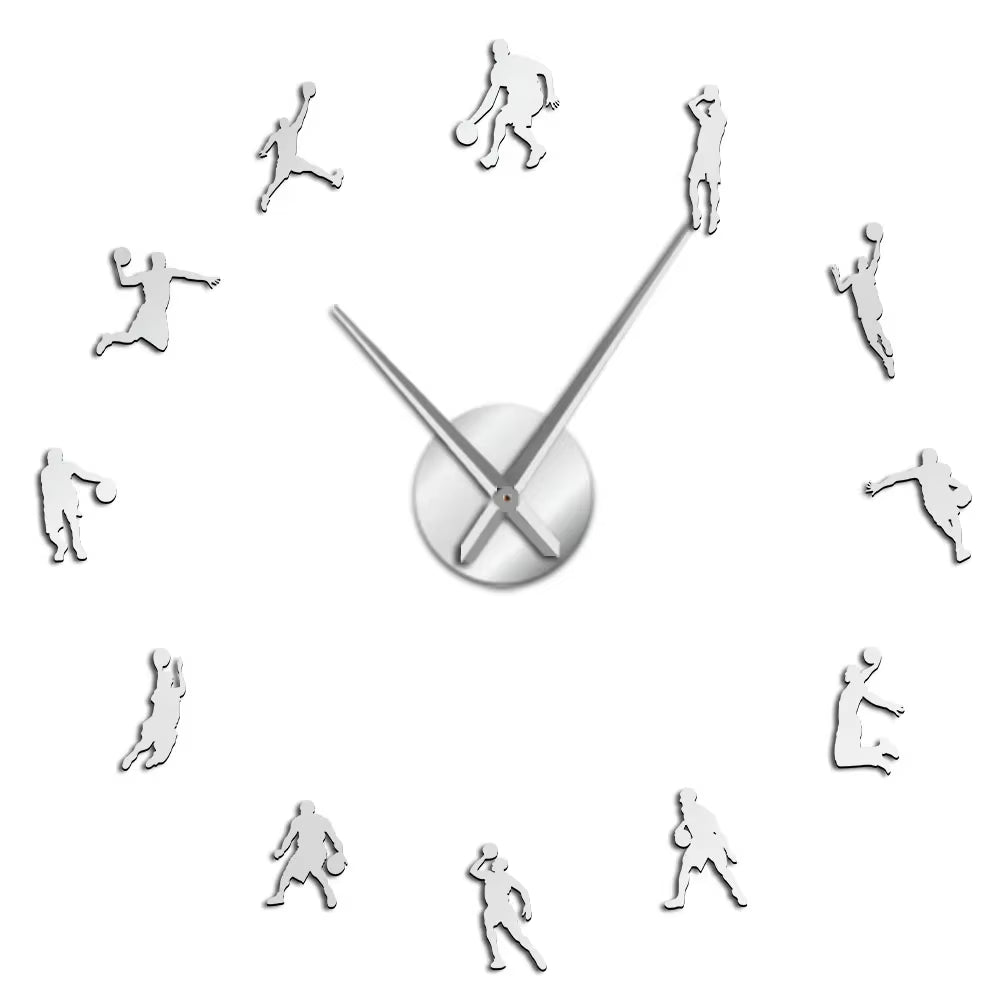 EVA Wall Watch Basketball Players DIY Large Clock Basketball Slam Dunk Kid Room Wall Decor Giant Basketball Wall Watch Gifts