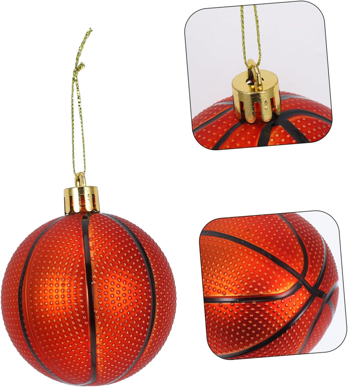 Christmas Basketball Ornaments Christmas Tree Hanging Ball Basketball Balls Ornaments for Xmas Tree Sport Party Decor 6Pcs (Basketball)