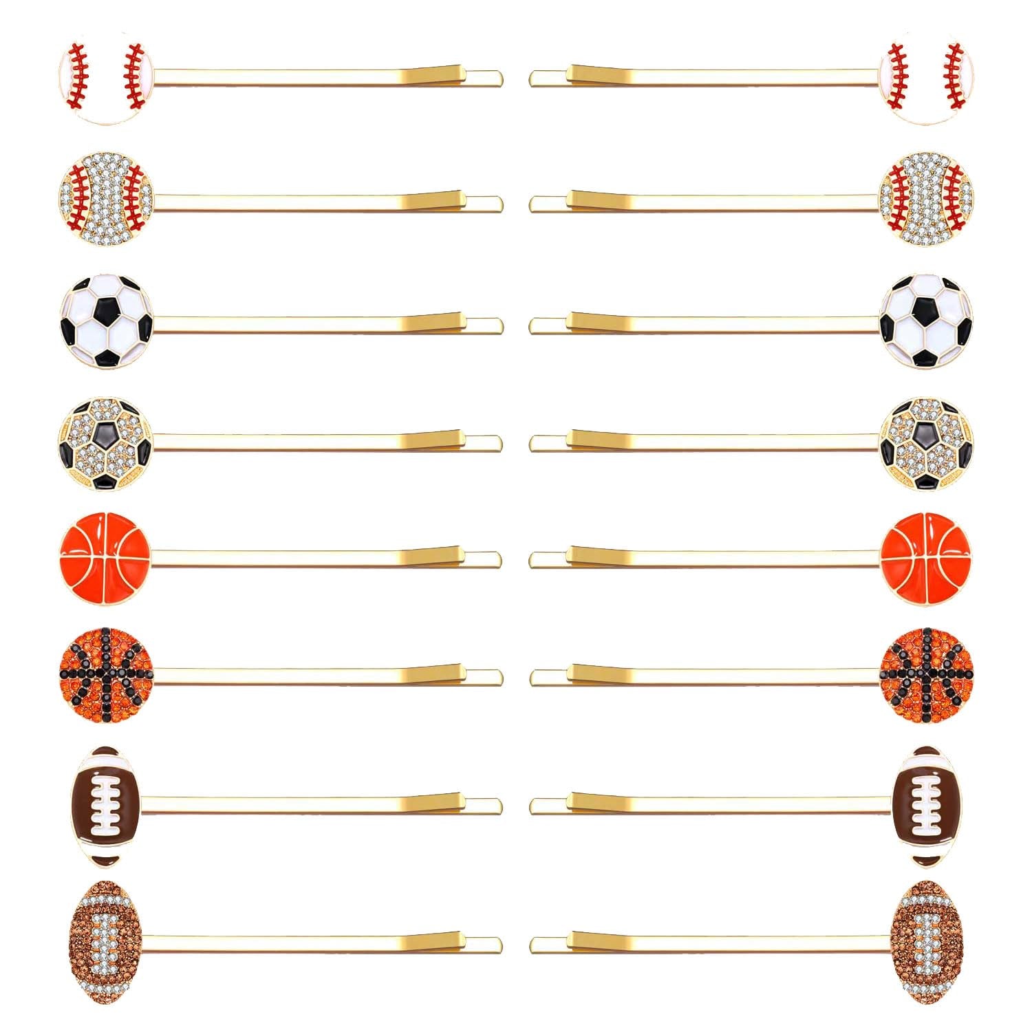 6/8 Pairs Game Day Hair Clips for Women Football Baseball Hairpins Basketball Soccer Hair Clips Football Baseball Mom Accessories Game Day Hair Accessory Party Favor Gifts