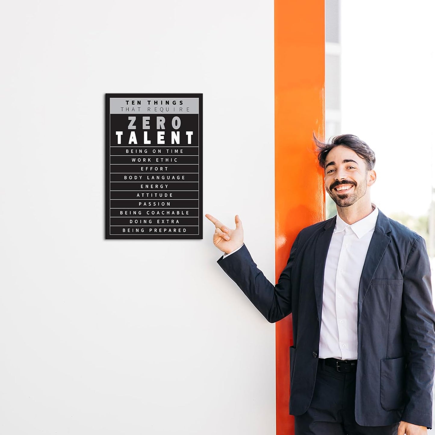 Inspirational Wall Decor Motivational Posters Motivational Wall Art 10 Things That Require Zero Talent Office Wall Art Positive Quotes Wall Decor for Home Office Decor (12''Wx18''H)