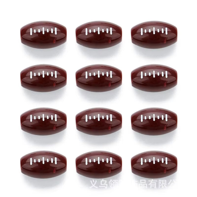 100 Pcs Acrylic Baseball Volleyball Rugby Tennis Basketball Beads 12Mm Sports Pony Ball Spacer Beads Jewelry Making