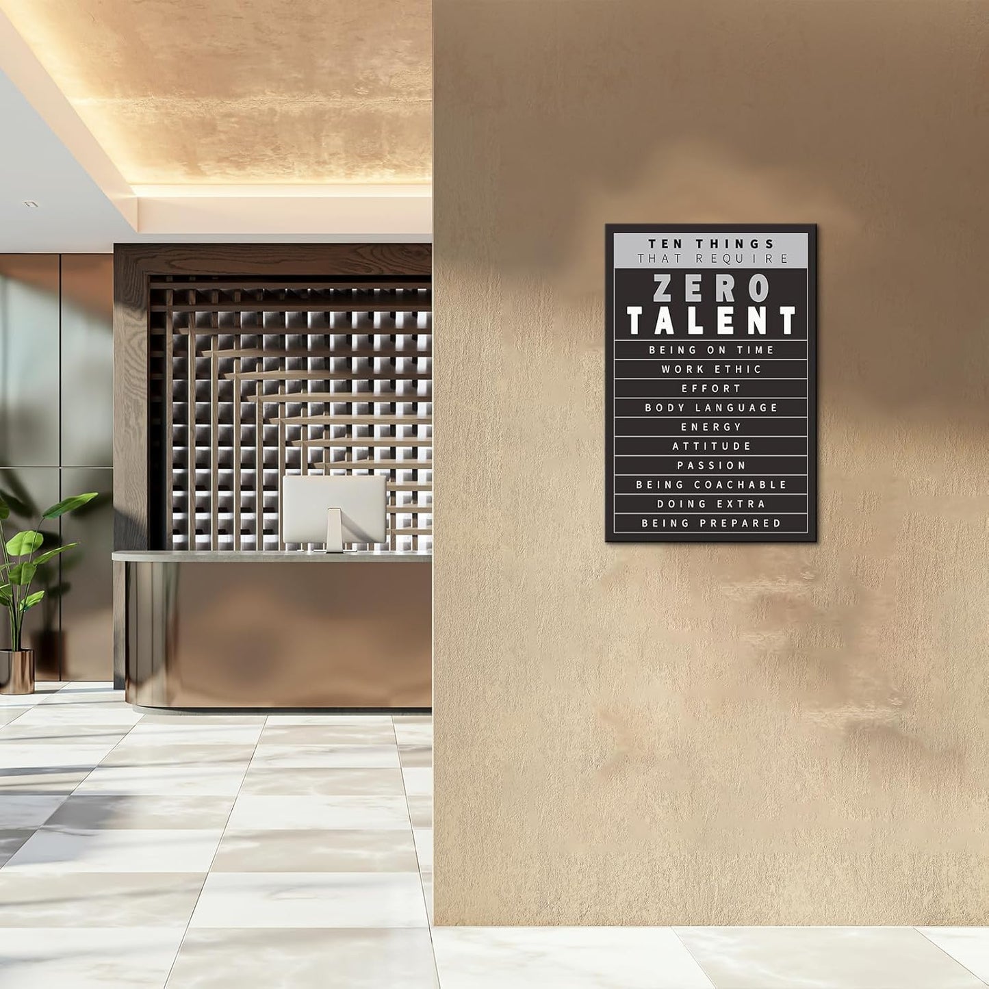 Inspirational Wall Decor Motivational Posters Motivational Wall Art 10 Things That Require Zero Talent Office Wall Art Positive Quotes Wall Decor for Home Office Decor (12''Wx18''H)