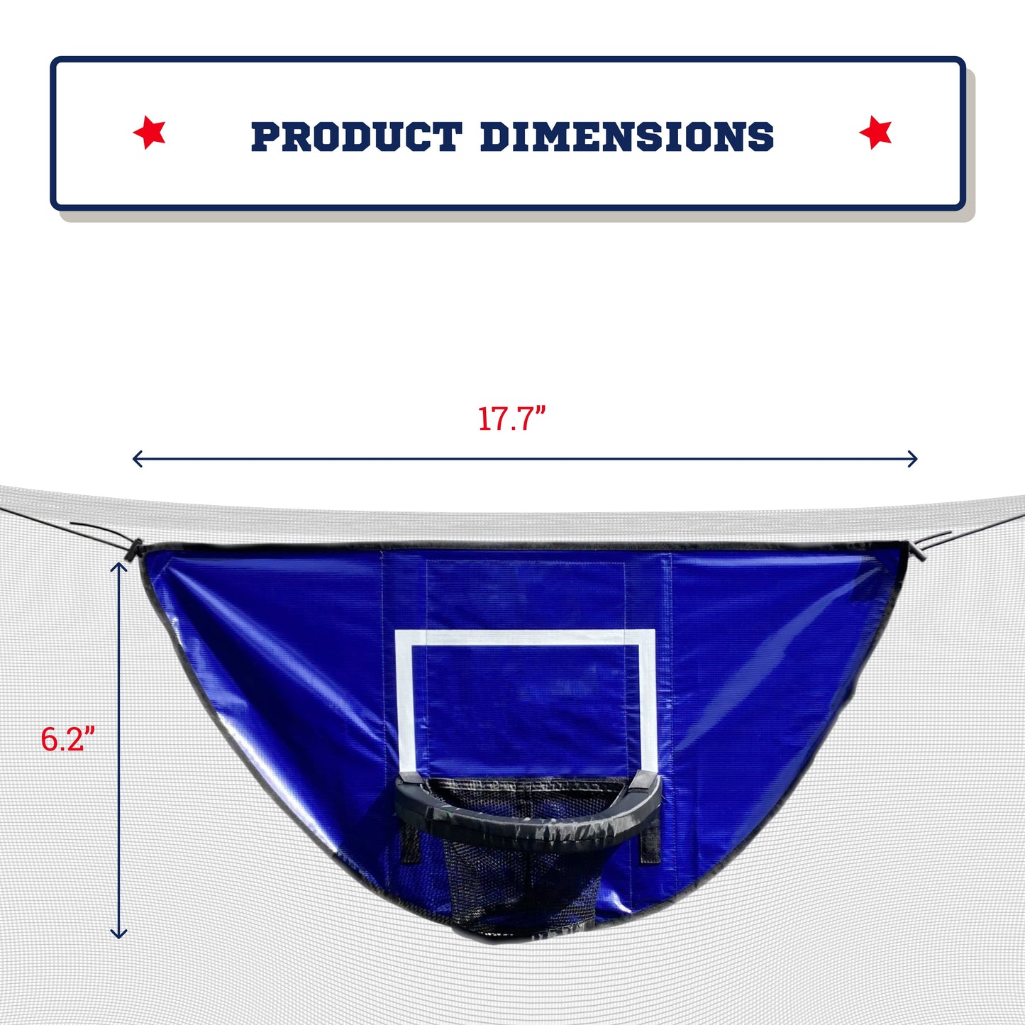 Trampoline Basketball Hoop & Mini B-Balls, Waterproof & Safe Dunking.