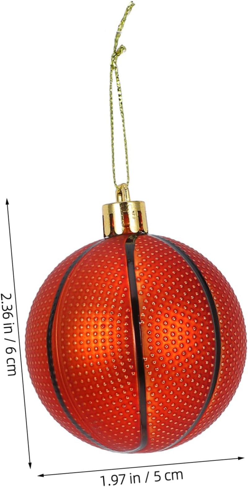 Christmas Basketball Ornaments Christmas Tree Hanging Ball Basketball Balls Ornaments for Xmas Tree Sport Party Decor 6Pcs (Basketball)