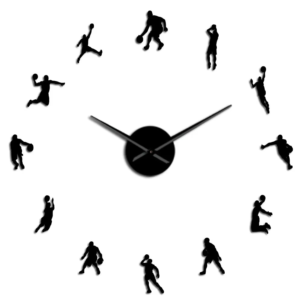 EVA Wall Watch Basketball Players DIY Large Clock Basketball Slam Dunk Kid Room Wall Decor Giant Basketball Wall Watch Gifts