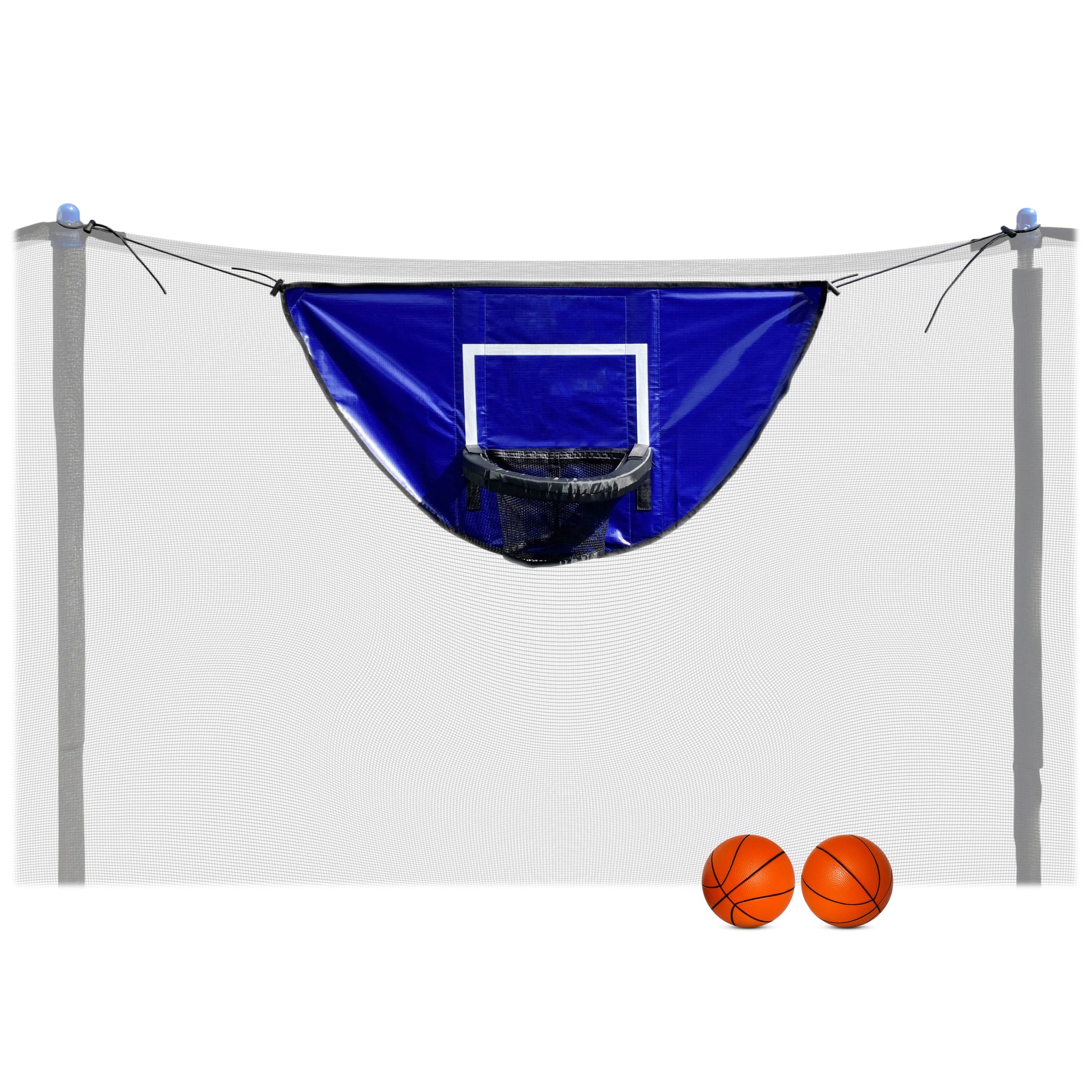 Trampoline Basketball Hoop & Mini B-Balls, Waterproof & Safe Dunking.