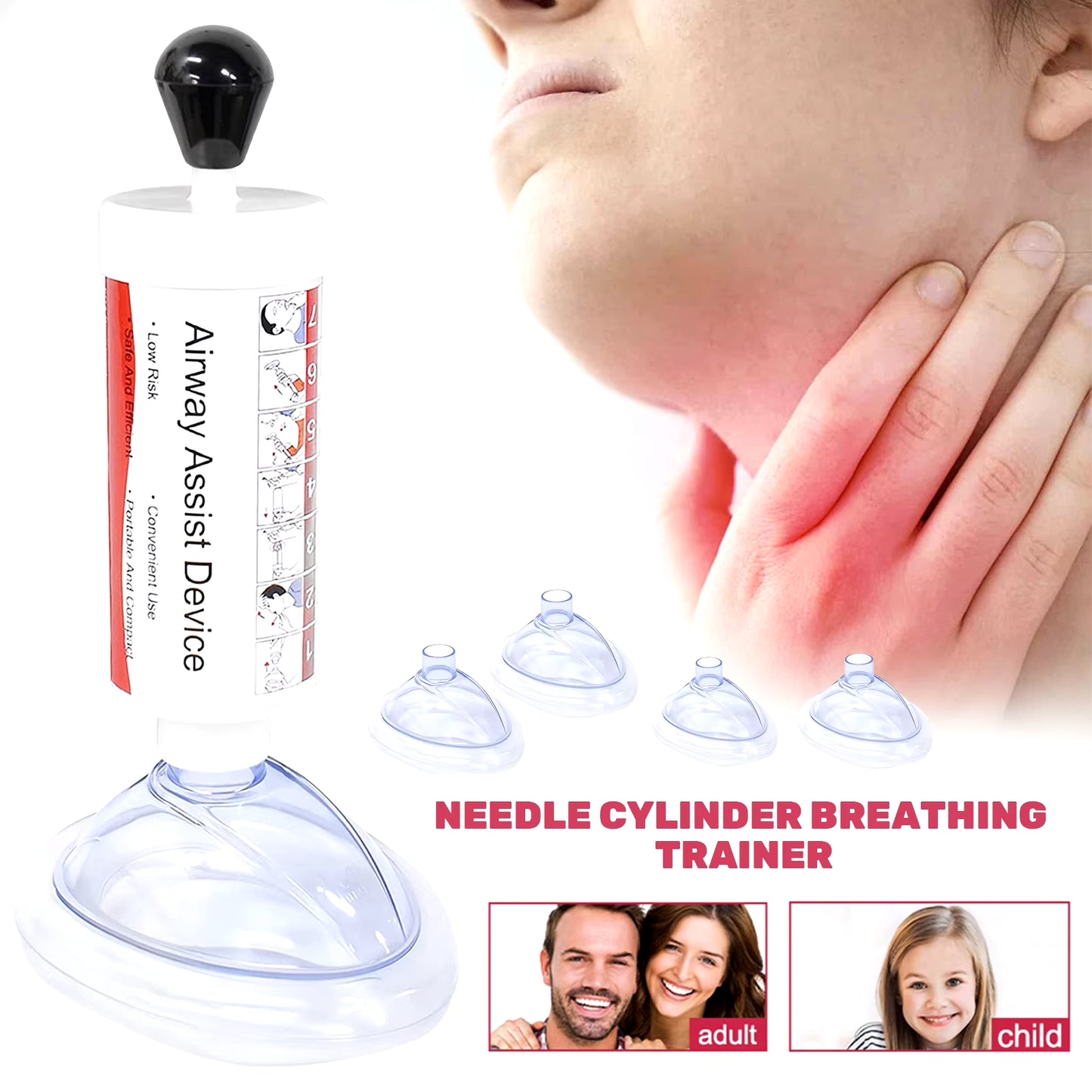 Portable Airway anti Choking Assist Device Choke Emergency Life Saving Suction Vac anti Choke Tool First Aid Kit for Kids Adults