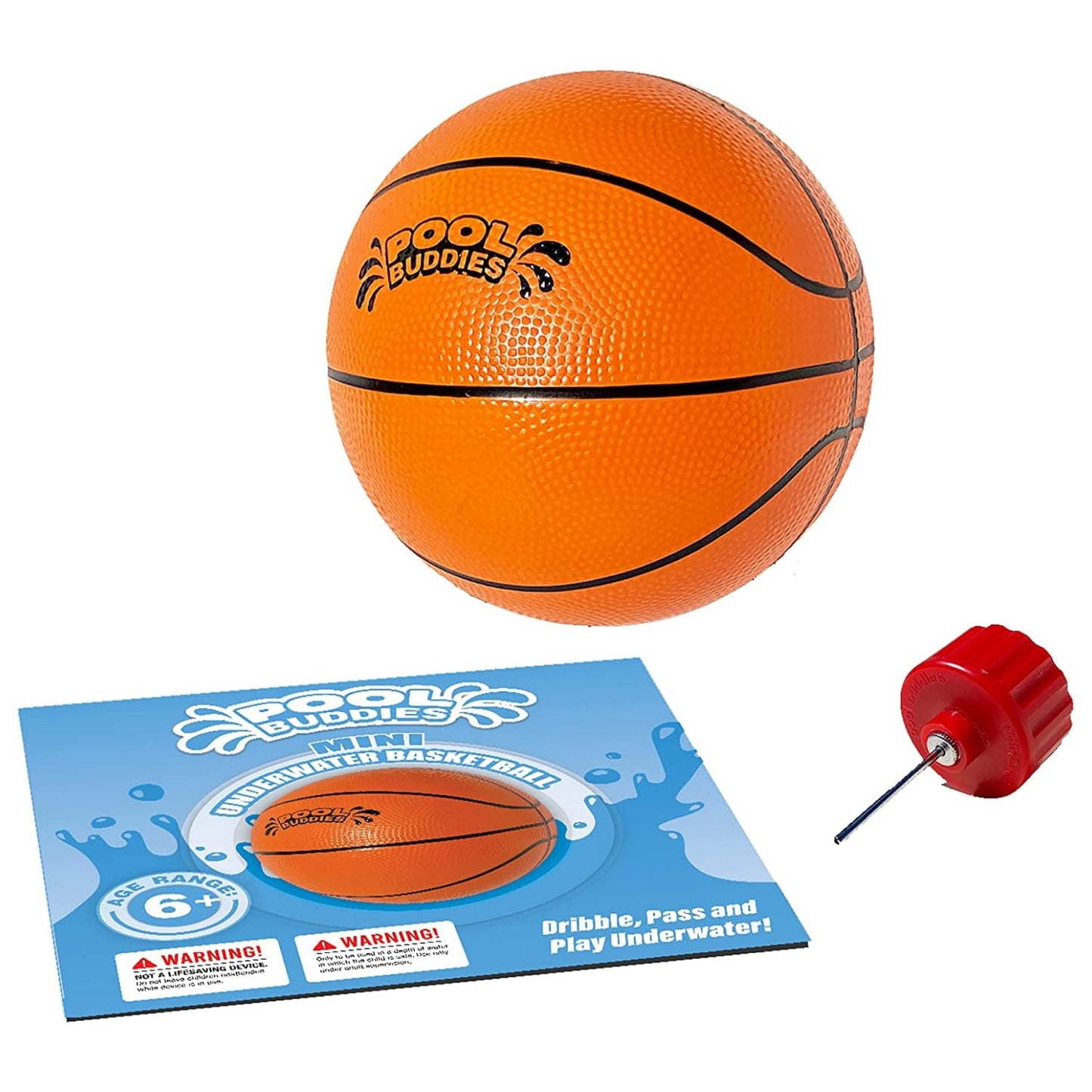 6.5"" Mini Underwater Basketball Pool Ball - Pool Ball Fun Pool Game for Kids, Dribble and Pass Underwater Game - Easy to Fill, Highly Durable - Safe for Ages 6 and Up